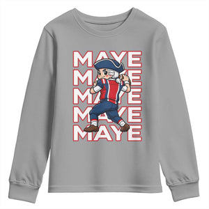 Funny NE Football Fan Gift Youth Sweatshirt Maye Lover TS12 Sport Gray Print Your Wear