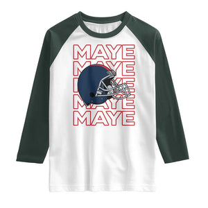 Maye Lover Raglan Shirt NE Quarterback Fan Gift TS12 White Dark Forest Green Print Your Wear