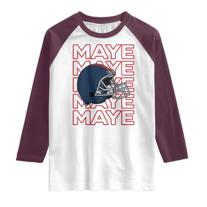 Maye Lover Raglan Shirt NE Quarterback Fan Gift TS12 White Maroon Print Your Wear