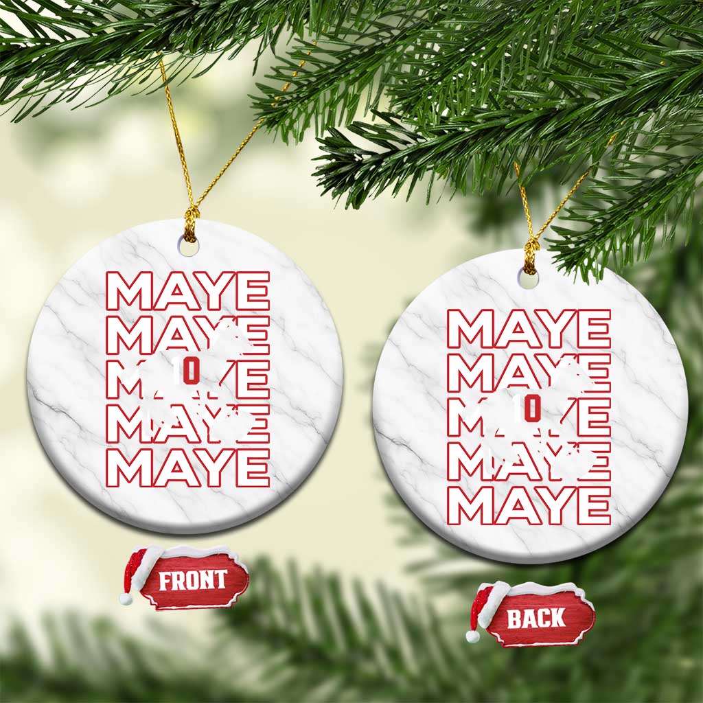 The GOAT Maye Ceramic Ornament NE Quarterback Fan Gift TS12 1pc White Marble Print Your Wear
