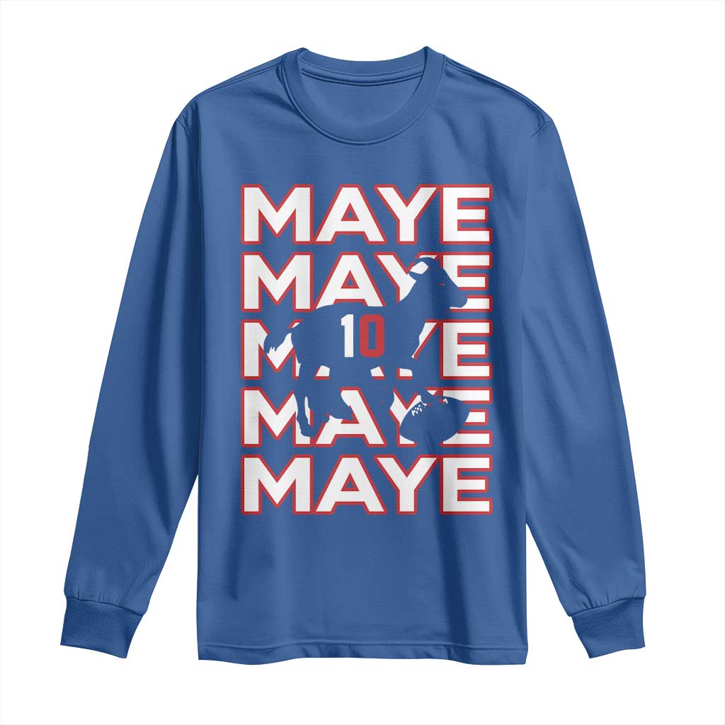The GOAT Maye Long Sleeve Shirt NE Quarterback Fan Gift TS12 Royal Blue Print Your Wear