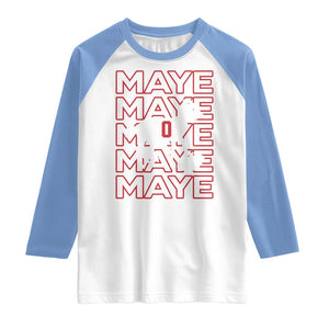 The GOAT Maye Raglan Shirt NE Quarterback Fan Gift TS12 White Carolina Blue Print Your Wear