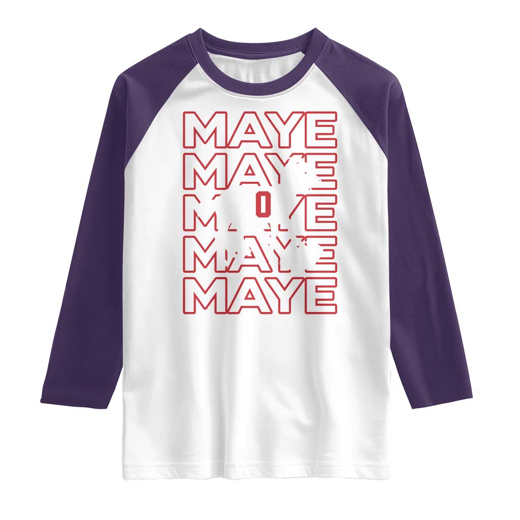 The GOAT Maye Raglan Shirt NE Quarterback Fan Gift TS12 White Purple Print Your Wear