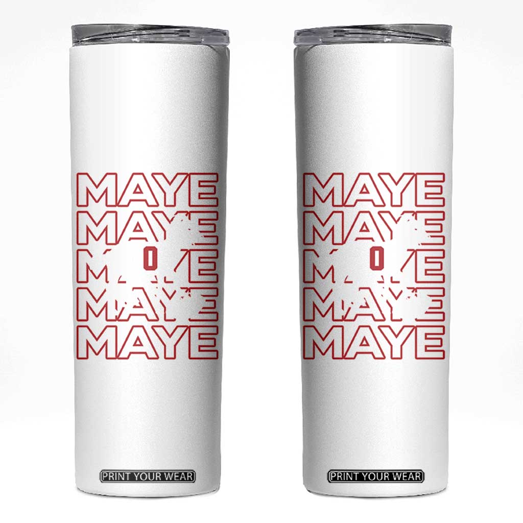 The GOAT Maye Skinny Tumbler NE Quarterback Fan Gift TS12 White Print Your Wear