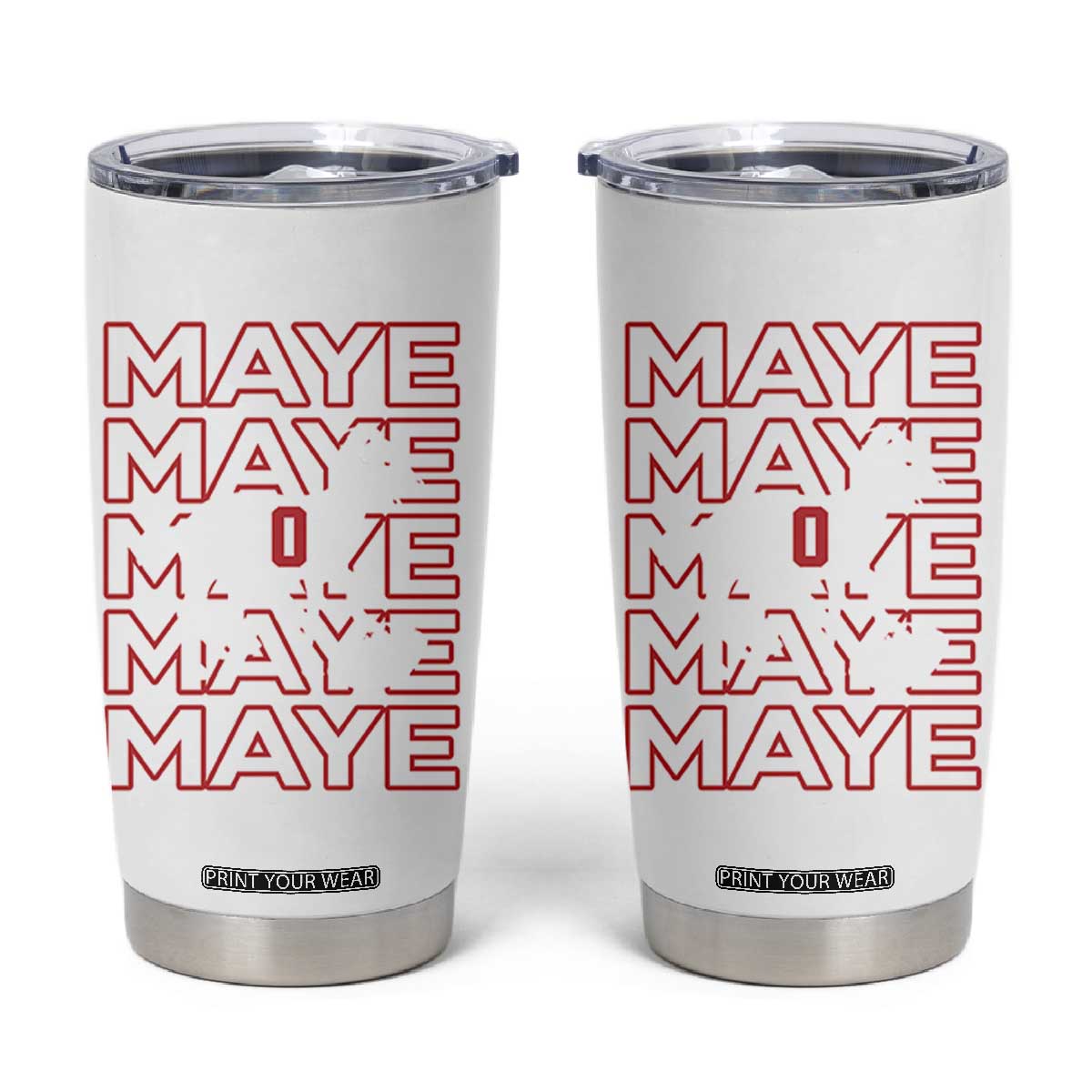 The GOAT Maye Tumbler Cup NE Quarterback Fan Gift TS12 White Print Your Wear