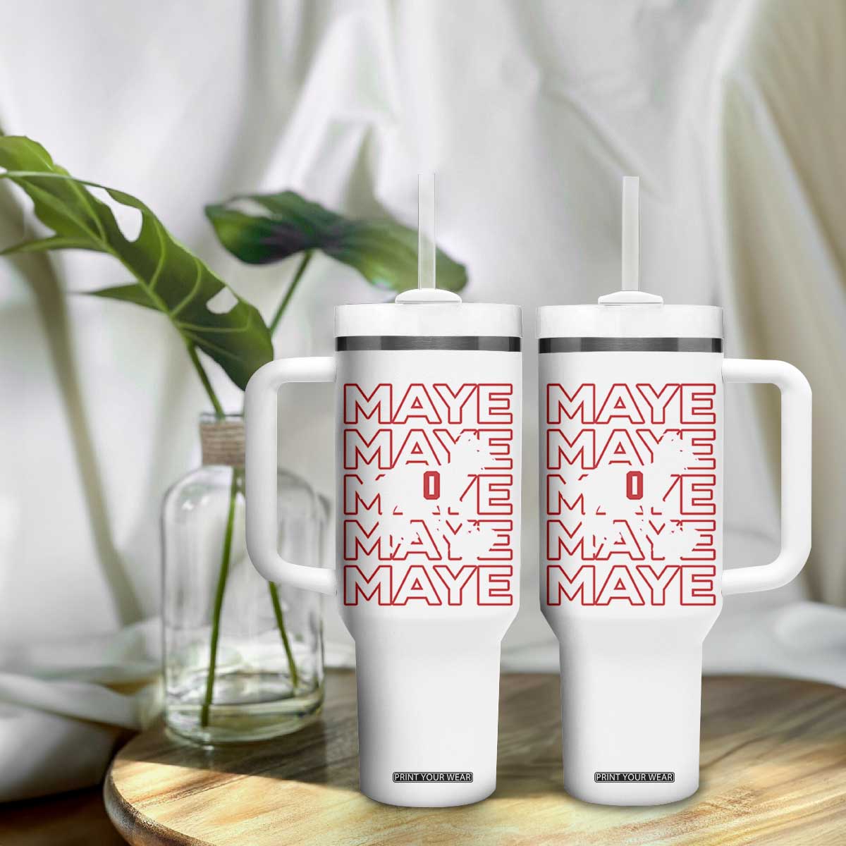 The GOAT Maye Tumbler With Handle NE Quarterback Fan Gift TS12 Print Your Wear
