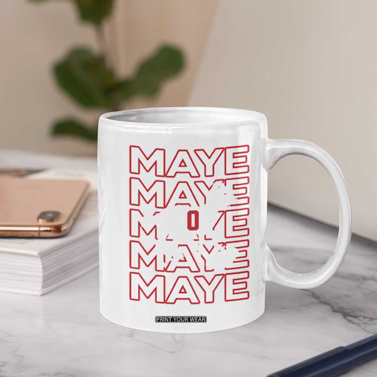 The GOAT Maye Coffee Mug NE Quarterback Fan Gift TS12 Print Your Wear