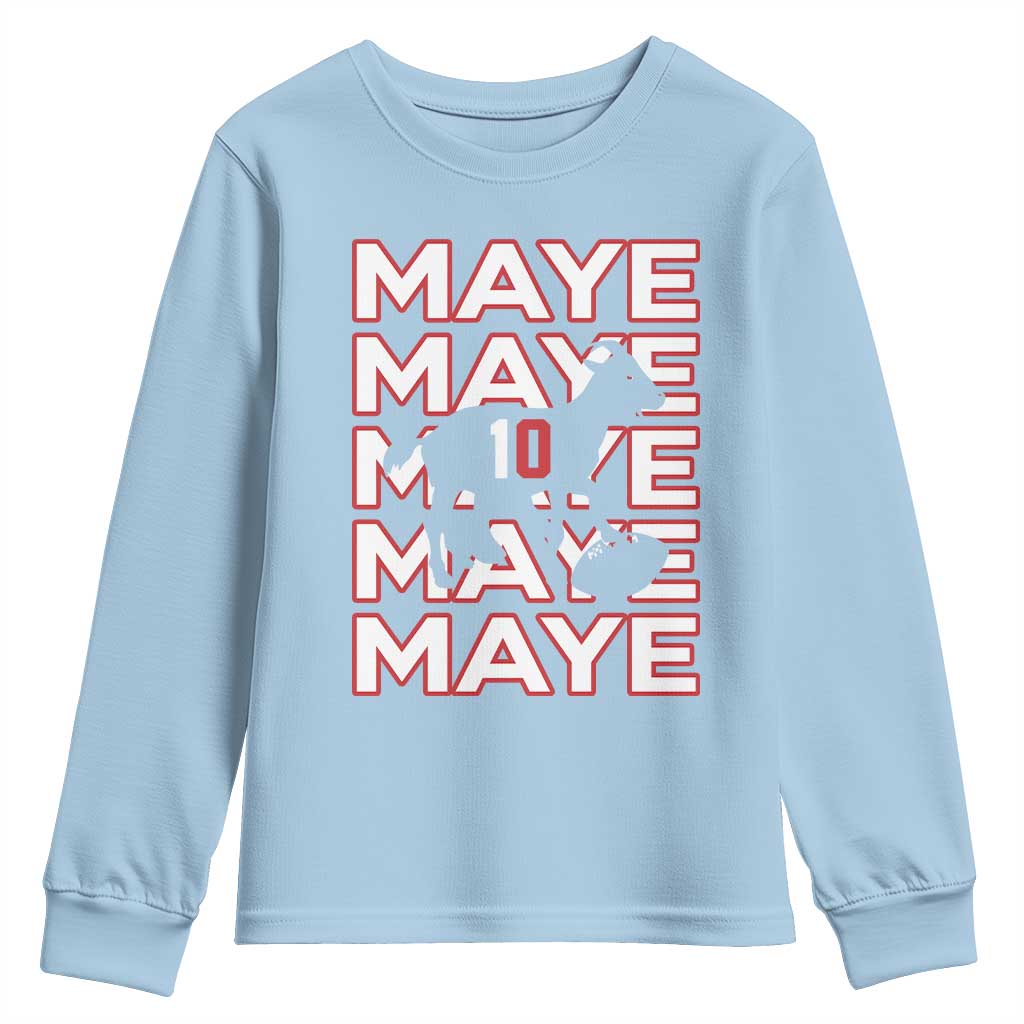The GOAT Maye Youth Sweatshirt NE Quarterback Fan Gift TS12 Light Blue Print Your Wear