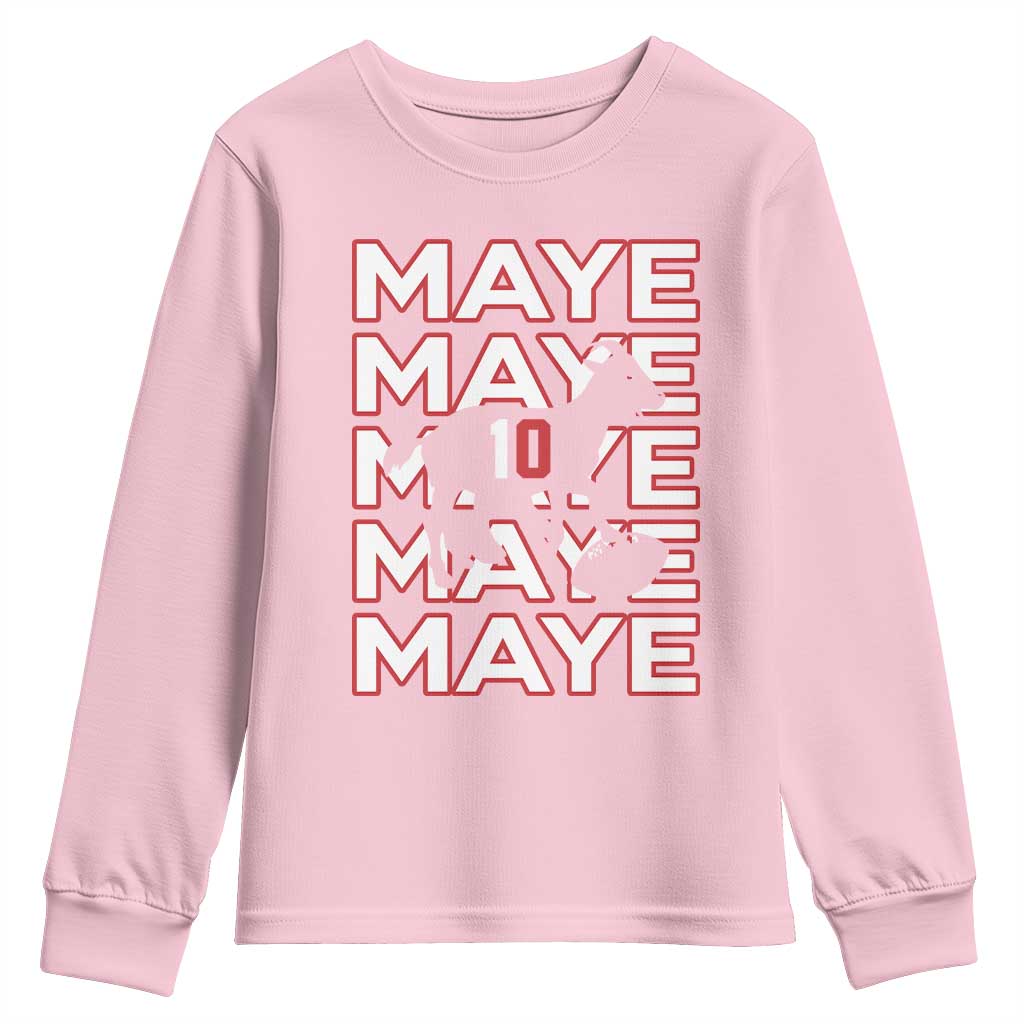 The GOAT Maye Youth Sweatshirt NE Quarterback Fan Gift TS12 Light Pink Print Your Wear