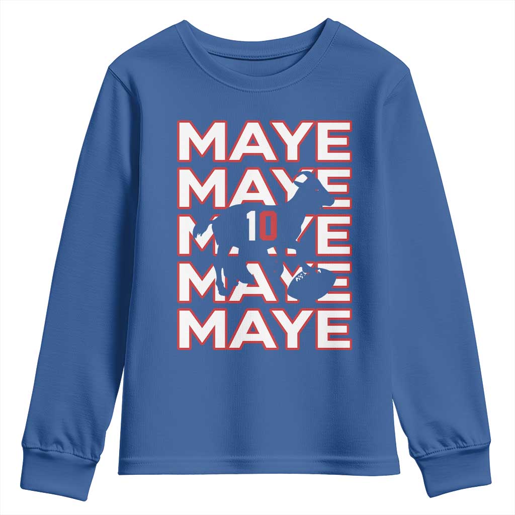 The GOAT Maye Youth Sweatshirt NE Quarterback Fan Gift TS12 Royal Blue Print Your Wear