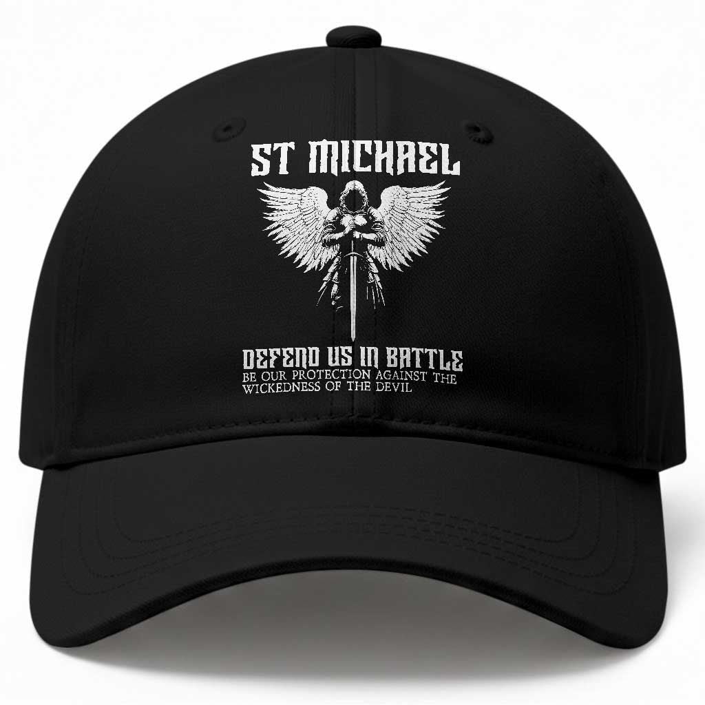 Saint Michael Defend Us In Battle Baseball Cap Christian Faith Gift TS12 Print Your Wear