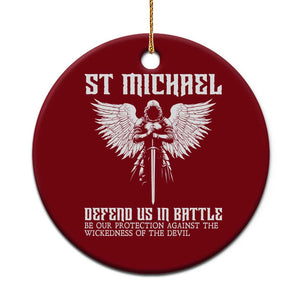 Saint Michael Defend Us In Battle Ceramic Ornament Christian Faith Gift TS12 1pc Red Print Your Wear