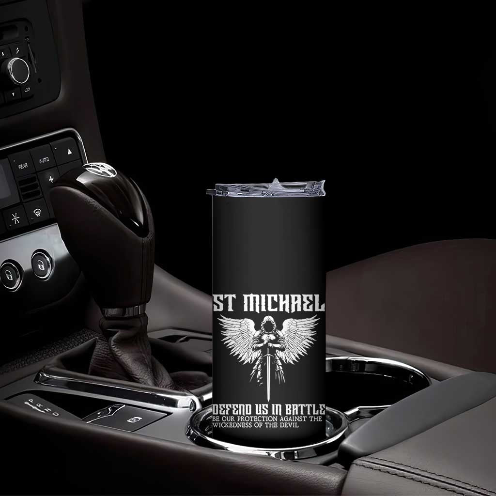 Saint Michael Defend Us In Battle Skinny Tumbler Christian Faith Gift TS12 Print Your Wear