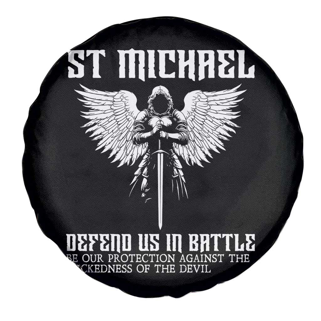 Saint Michael Defend Us In Battle Spare Tire Cover Christian Faith Gift TS12 Print Your Wear