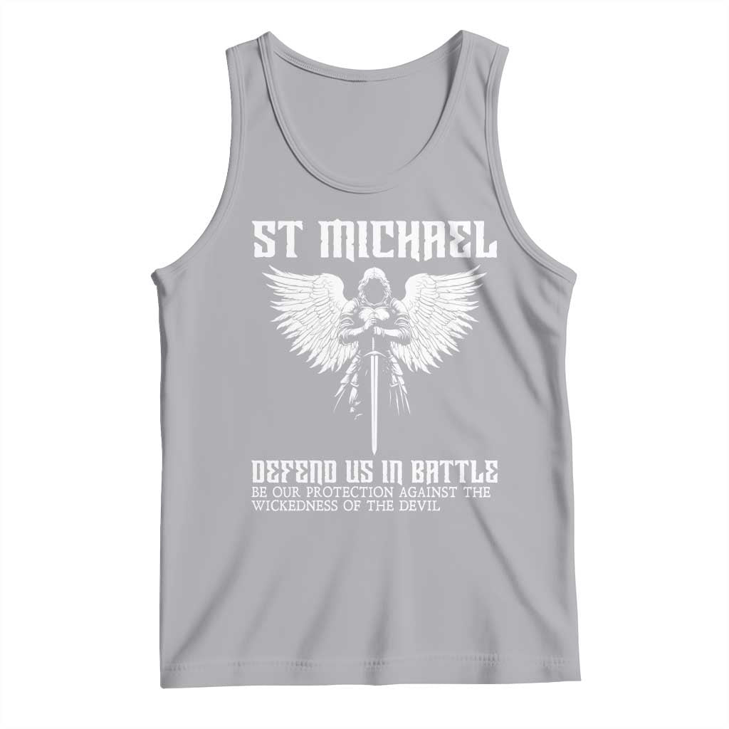 Saint Michael Defend Us In Battle Tank Top Christian Faith Gift TS12 Athletic Heather Print Your Wear