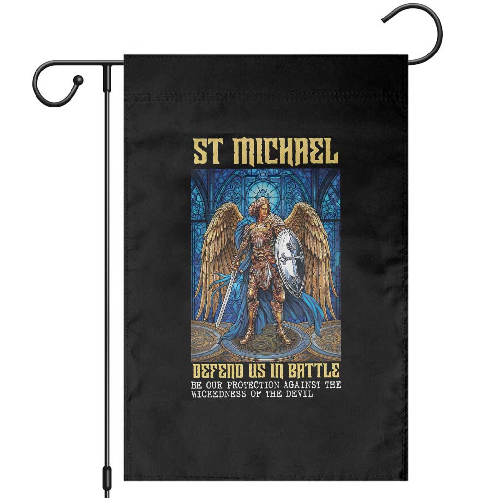 Saint Michael Prayer Defend Us In Battle Garden Flag Religious Gift TS12 Black Print Your Wear