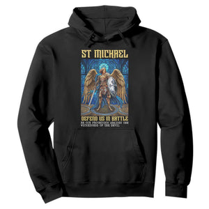 Saint Michael Prayer Defend Us In Battle Hoodie Religious Gift TS12 Black Print Your Wear