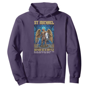 Saint Michael Prayer Defend Us In Battle Hoodie Religious Gift TS12 Purple Print Your Wear