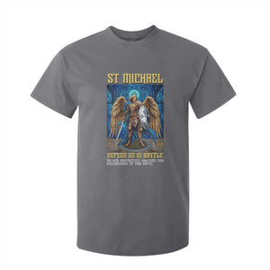 Saint Michael Prayer Defend Us In Battle T Shirt For Kid Religious Gift TS12 Charcoal Print Your Wear