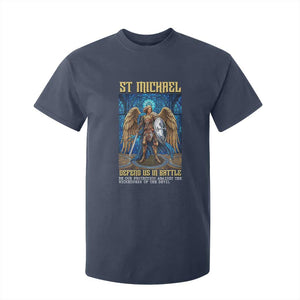 Saint Michael Prayer Defend Us In Battle T Shirt For Kid Religious Gift TS12 Navy Print Your Wear