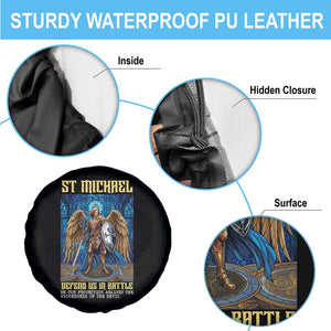 Saint Michael Prayer Defend Us In Battle Spare Tire Cover Religious Gift TS12 Print Your Wear