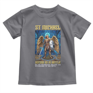 Saint Michael Prayer Defend Us In Battle Toddler T Shirt Religious Gift TS12 Charcoal Print Your Wear