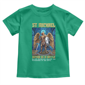 Saint Michael Prayer Defend Us In Battle Toddler T Shirt Religious Gift TS12 Irish Green Print Your Wear