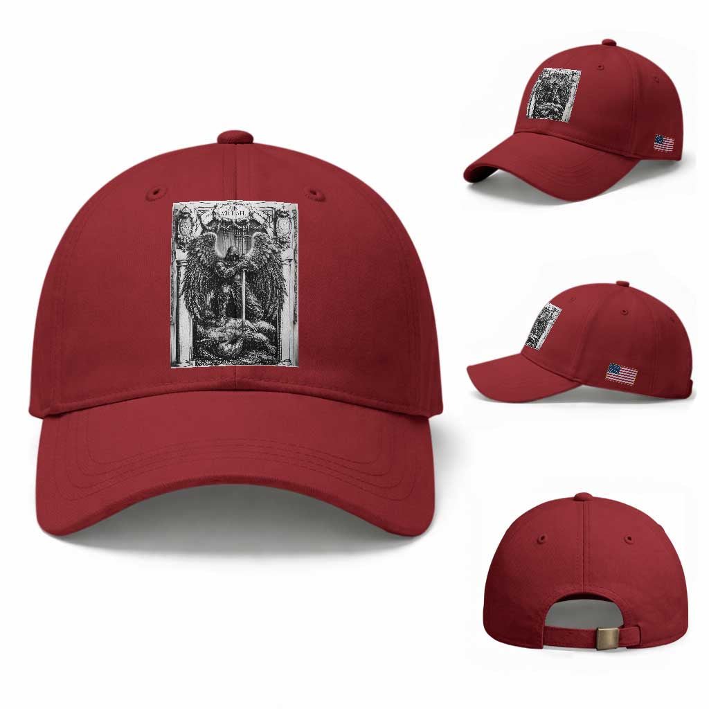 Saint Michael The Archangel Defeating Satan Baseball Cap Christian Faith Gift TS12 Baseball Cap Universal Fit Cherry Red Print Your Wear