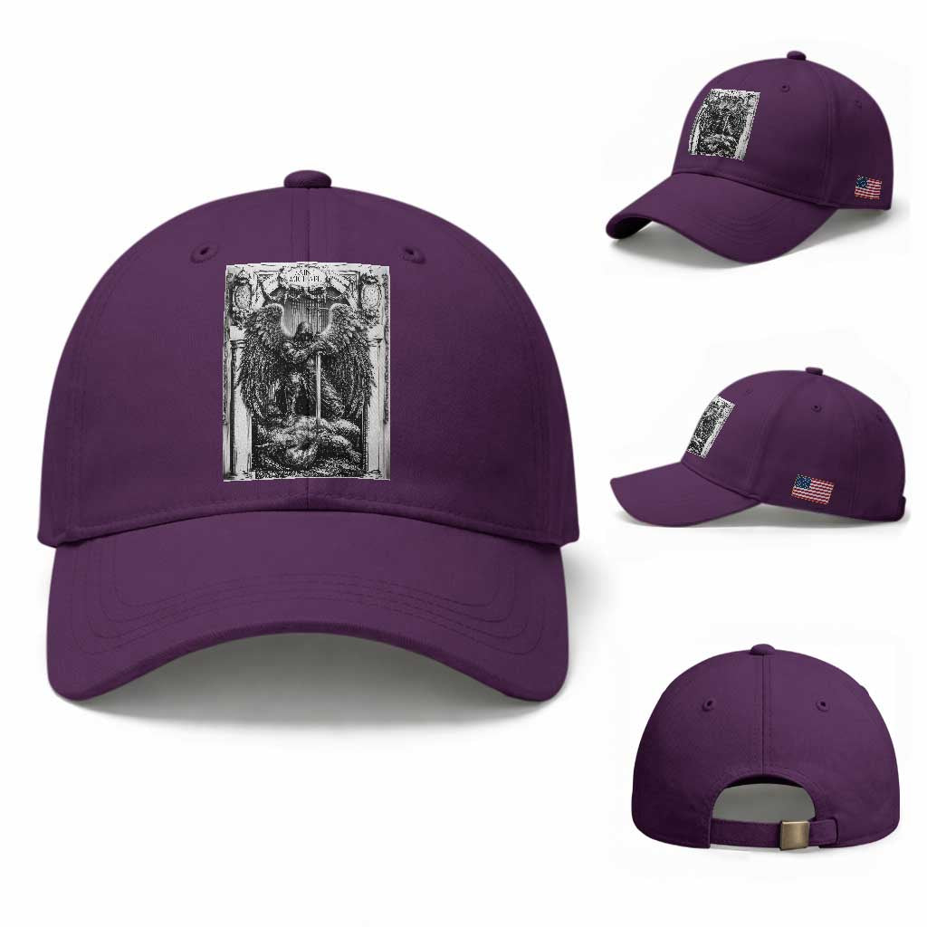 Saint Michael The Archangel Defeating Satan Baseball Cap Christian Faith Gift TS12 Baseball Cap Universal Fit Purple Print Your Wear