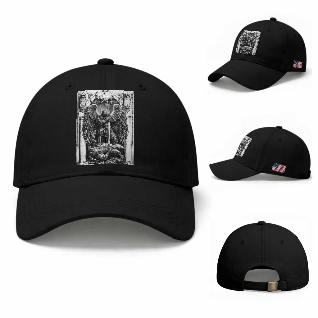 Saint Michael The Archangel Defeating Satan Baseball Cap Christian Faith Gift TS12 Baseball Cap Universal Fit Black Print Your Wear