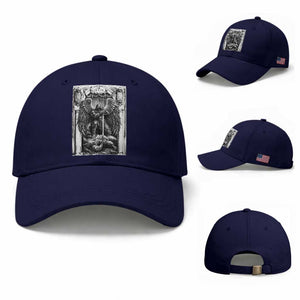 Saint Michael The Archangel Defeating Satan Baseball Cap Christian Faith Gift TS12 Baseball Cap Universal Fit Dark Blue Print Your Wear