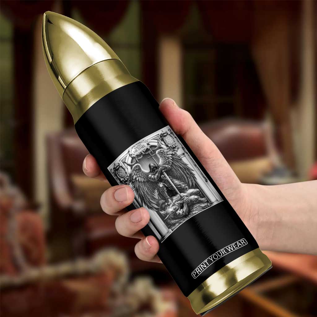 Saint Michael The Archangel Defeating Satan Bullet Tumbler Christian Faith Gift TS12 Print Your Wear