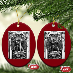 Saint Michael The Archangel Defeating Satan Ceramic Ornament Christian Faith Gift TS12 Print Your Wear