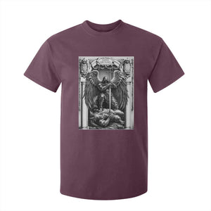 Saint Michael The Archangel Defeating Satan T Shirt For Kid Christian Faith Gift TS12 Maroon Print Your Wear