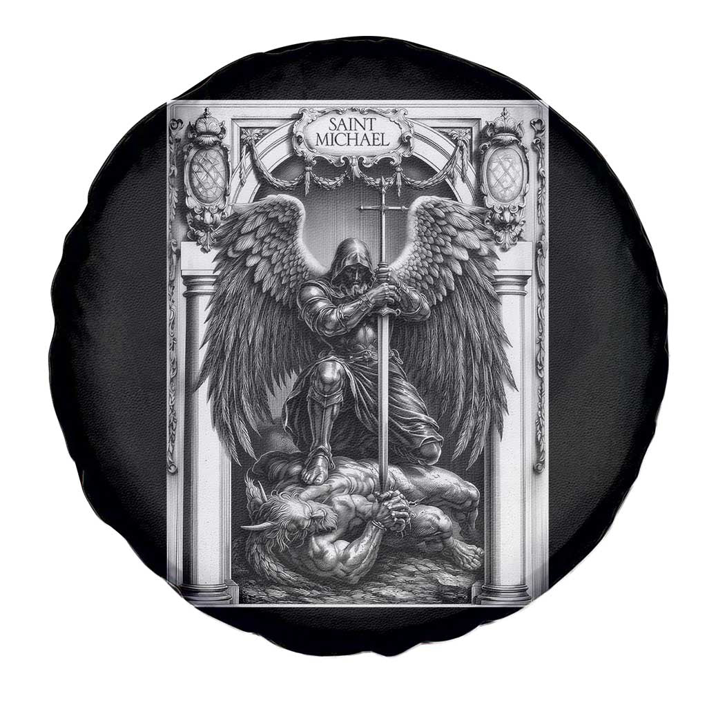 Saint Michael The Archangel Defeating Satan Spare Tire Cover Christian Faith Gift TS12 Print Your Wear