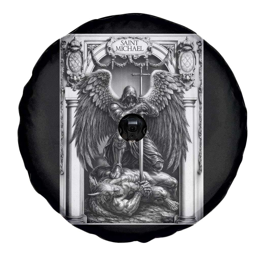 Saint Michael The Archangel Defeating Satan Spare Tire Cover Christian Faith Gift TS12 Print Your Wear