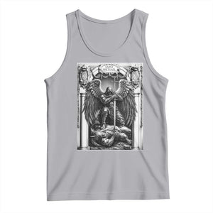 Saint Michael The Archangel Defeating Satan Tank Top Christian Faith Gift TS12 Athletic Heather Print Your Wear