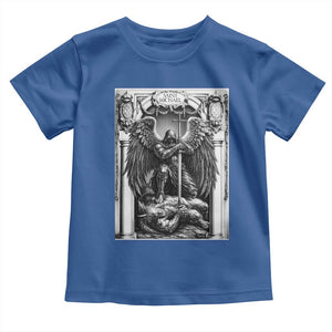 Saint Michael The Archangel Defeating Satan Toddler T Shirt Christian Faith Gift TS12 Royal Blue Print Your Wear