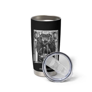 Saint Michael The Archangel Defeating Satan Tumbler Cup Christian Faith Gift TS12 Print Your Wear