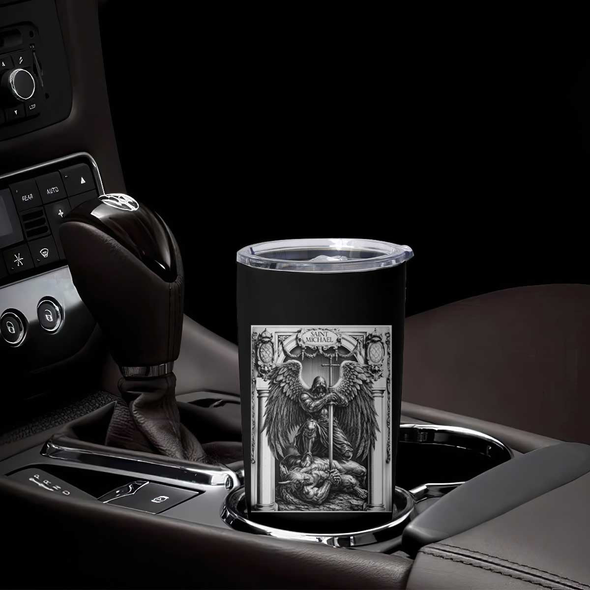 Saint Michael The Archangel Defeating Satan Tumbler Cup Christian Faith Gift TS12 Print Your Wear