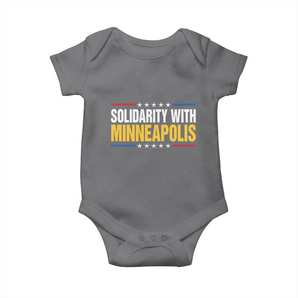 Solidarity With Minneapolis Baby Onesie Minnesota Community Support Gift TS12 Charcoal Print Your Wear