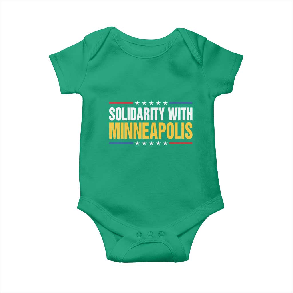 Solidarity With Minneapolis Baby Onesie Minnesota Community Support Gift TS12 Irish Green Print Your Wear