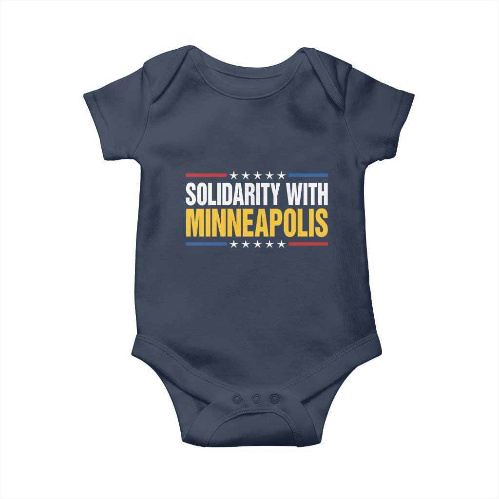 Solidarity With Minneapolis Baby Onesie Minnesota Community Support Gift TS12 Navy Print Your Wear