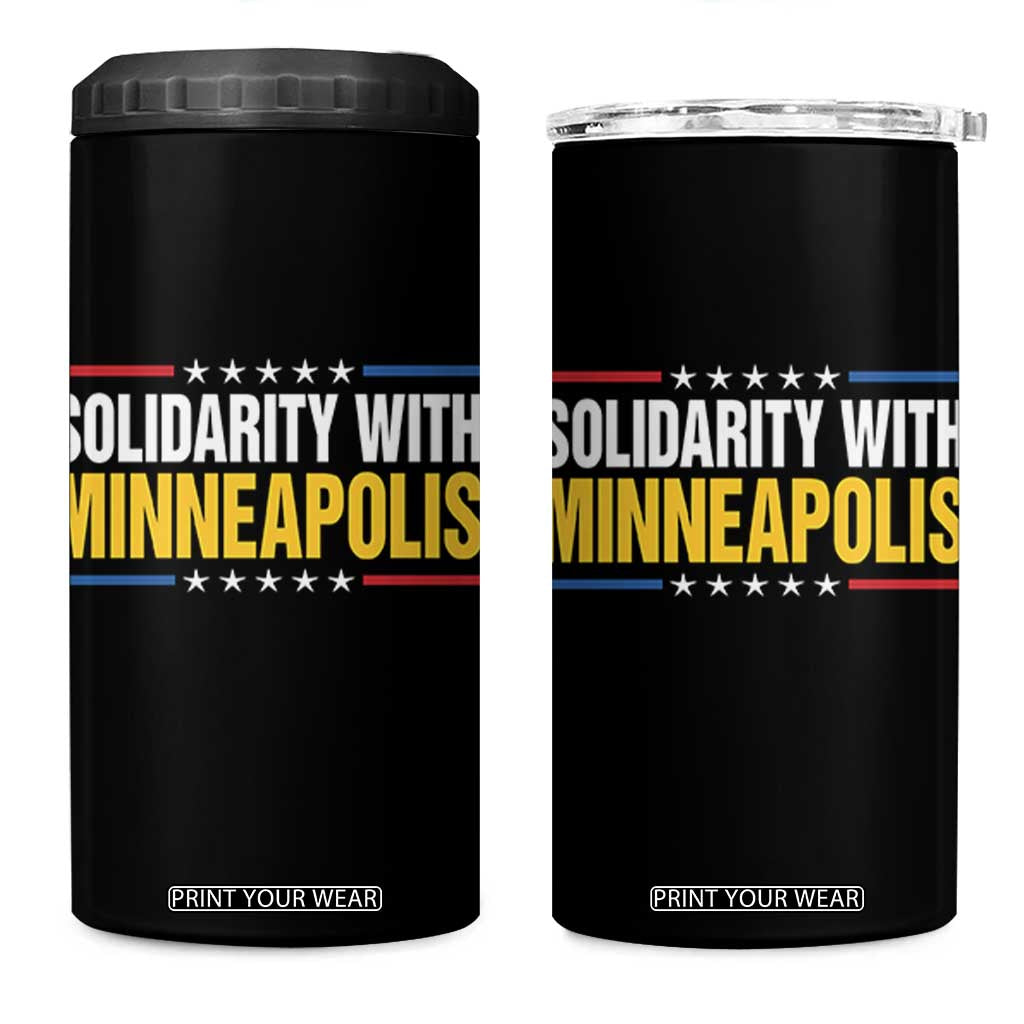Solidarity With Minneapolis 4 in 1 Can Cooler Tumbler Minnesota Community Support Gift TS12 One Size: 16 oz Black Print Your Wear