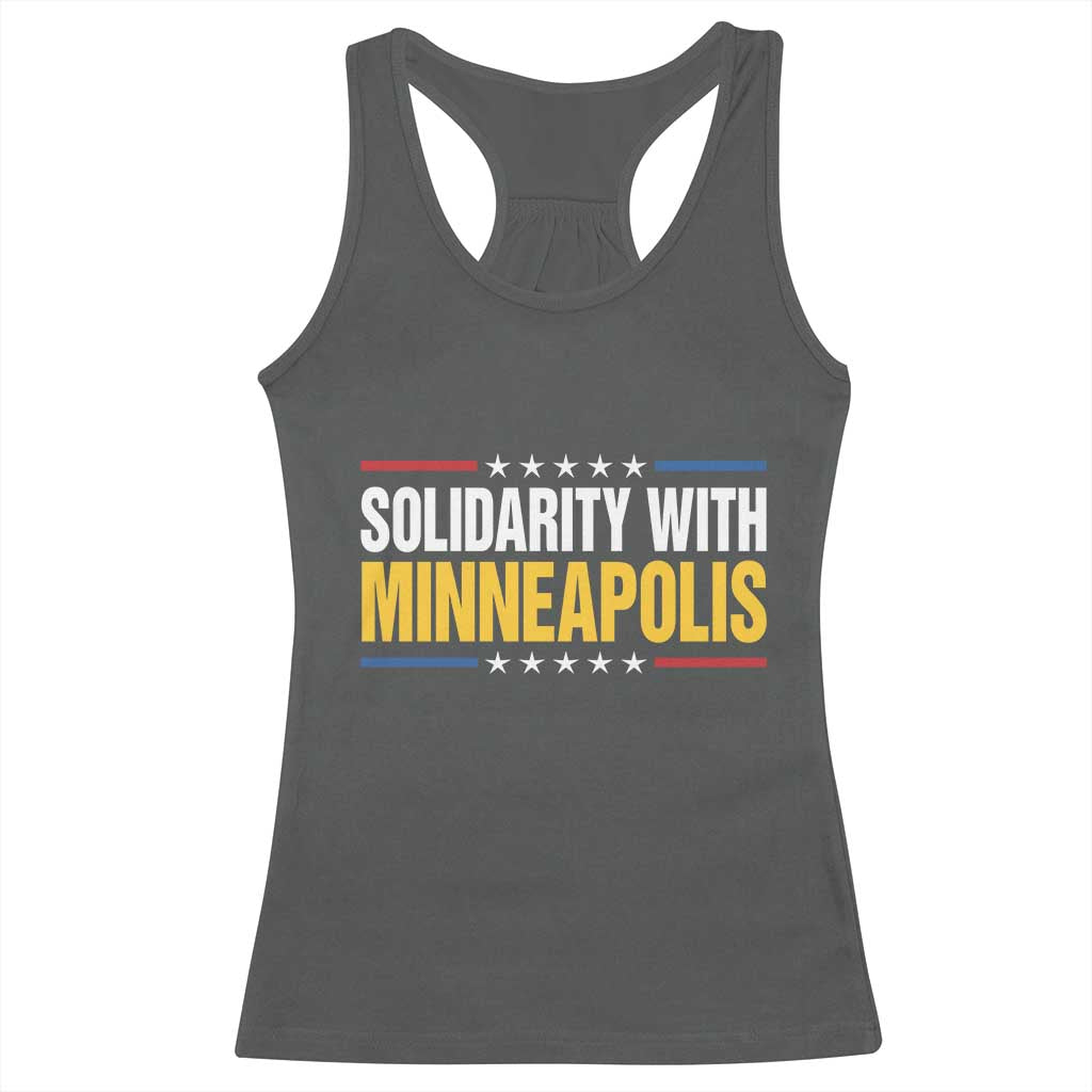 Solidarity With Minneapolis Racerback Tank Top Minnesota Community Support Gift TS12 Dark Heather Print Your Wear