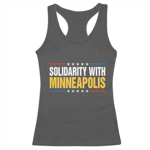 Solidarity With Minneapolis Racerback Tank Top Minnesota Community Support Gift TS12 Dark Heather Print Your Wear
