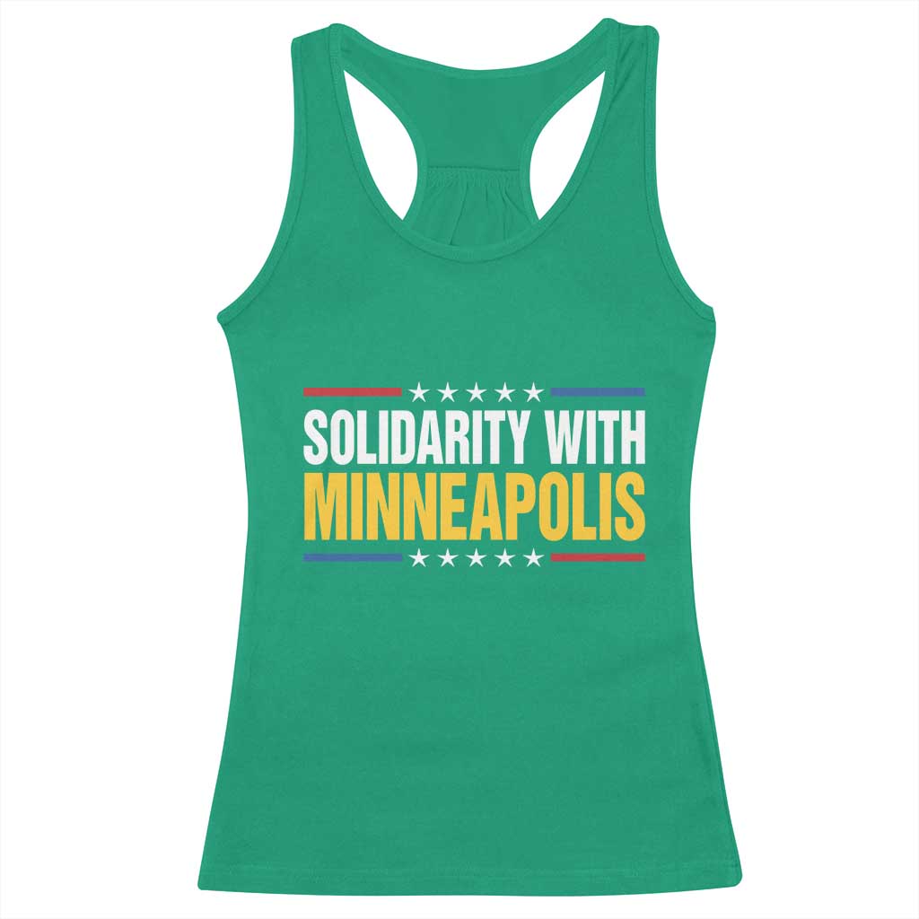 Solidarity With Minneapolis Racerback Tank Top Minnesota Community Support Gift TS12 Irish Green Print Your Wear