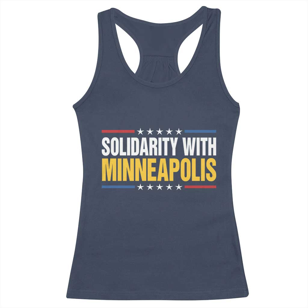 Solidarity With Minneapolis Racerback Tank Top Minnesota Community Support Gift TS12 Navy Print Your Wear