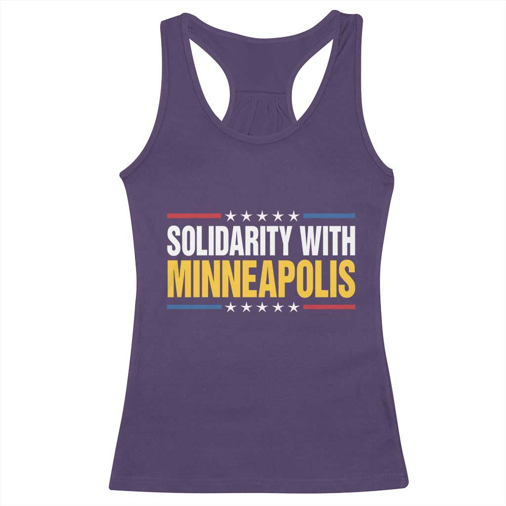 Solidarity With Minneapolis Racerback Tank Top Minnesota Community Support Gift TS12 Purple Print Your Wear