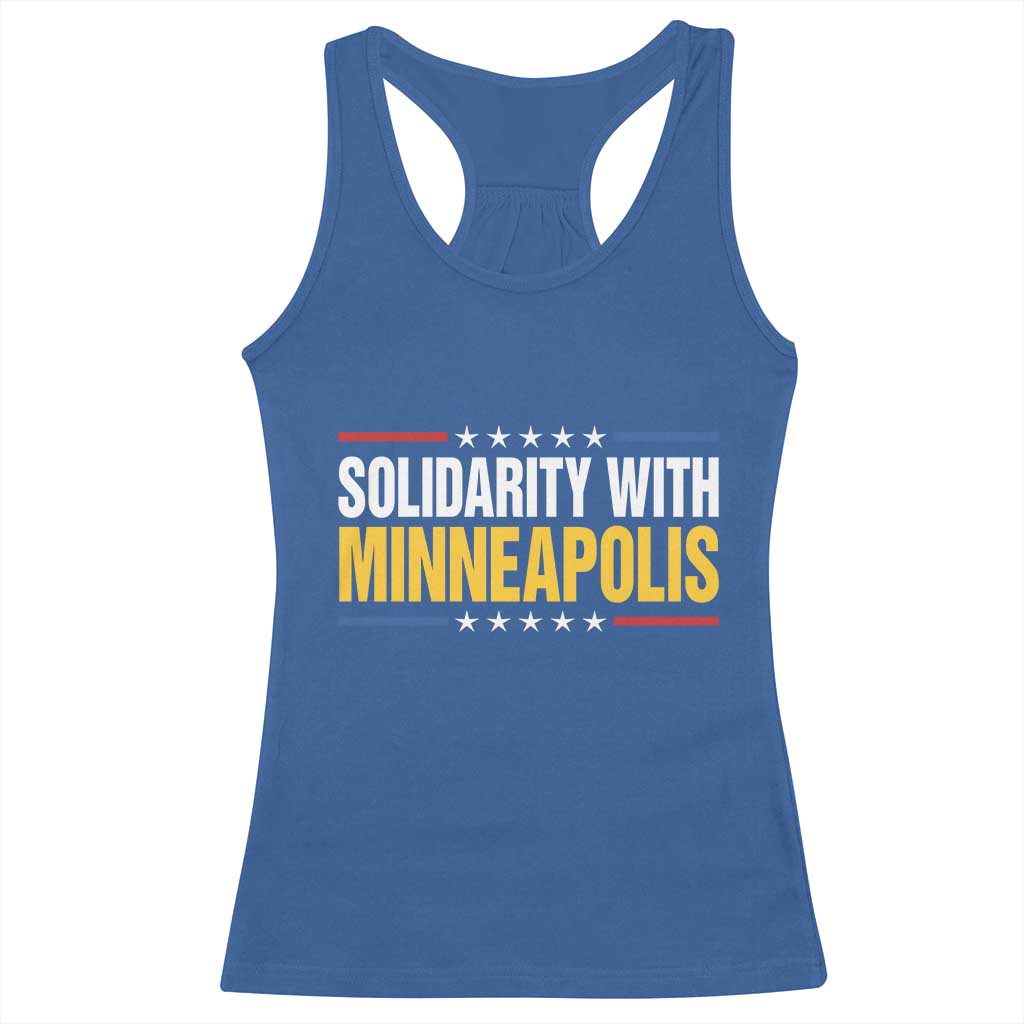 Solidarity With Minneapolis Racerback Tank Top Minnesota Community Support Gift TS12 Royal Blue Print Your Wear